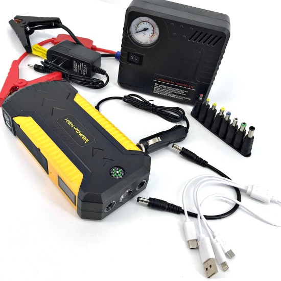 Стартерно устройство за акумулатор High Power Jump Starter + Компресор Стартерно устройство за акумулатор High Power Jump Starter + Компресор
