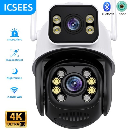 WiFi смарт камера за наблюдение с двойна леща, ротация и Full HD (12MP) резолюция WiFi смарт камера за наблюдение с двойна леща, ротация и Full HD (12MP) резолюция