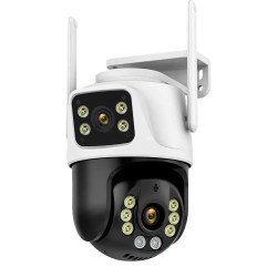 WiFi смарт камера за наблюдение с двойна леща, ротация и Full HD (12MP) резолюция