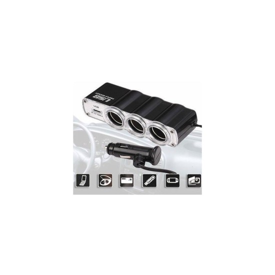 Автомобилен Разклонител за запалка + USB